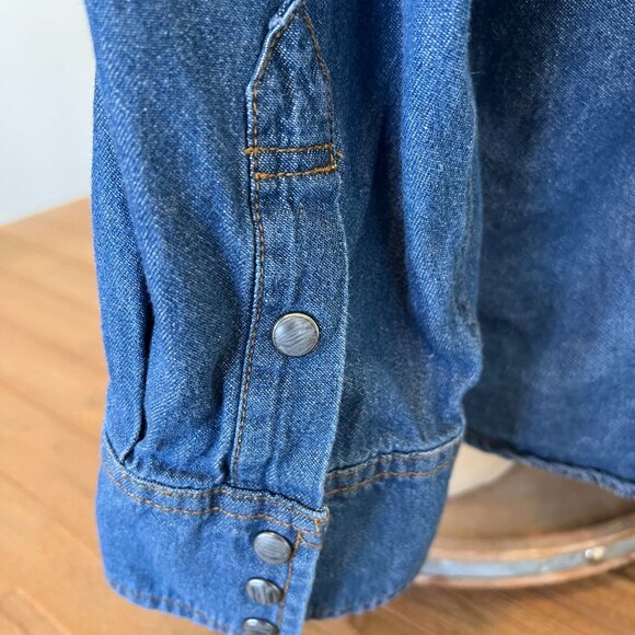 Blue Ranchwear - Denim Shirt - Gray Snap Front - Long Sleeve - Size XXL - Picture 9 of 10